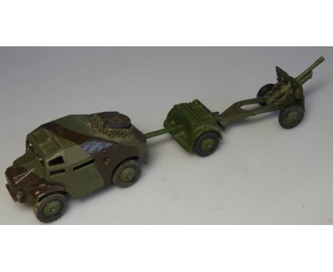 DINKY TOYS - 688 FIELD ARTILLERY TRACTOR 687 TRAILER & 686 25 POUND GUN 