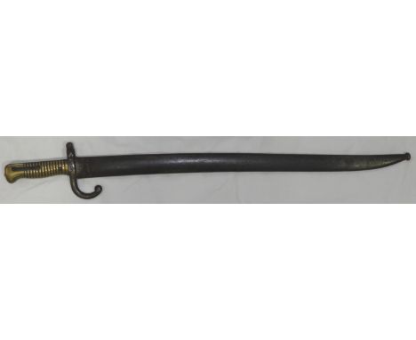 FRENCH BAYONET IN SCABBARD 1869 22.5' BLADE 