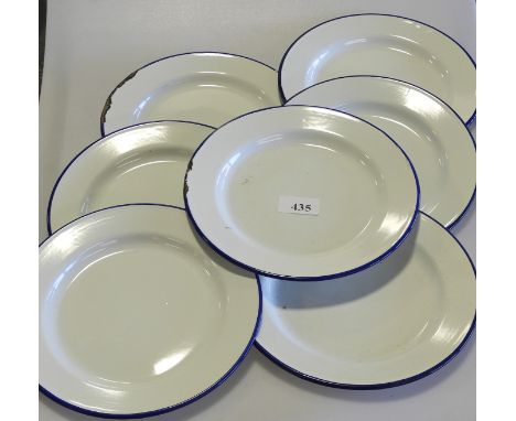 7 ARMY ENAMEL PLATES 