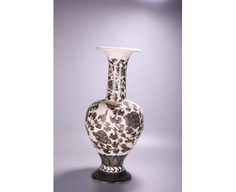 A Chinese Cizhou ware 'Lotus Scroll' baluster vase, H 60 cm