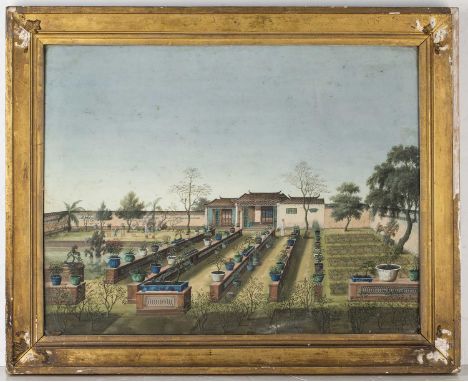 Attributed to Tingqua (Guan Lianchang) (1809-1870)ChineseSet of three trade paintings, watercolour and gouache on paper, depi
