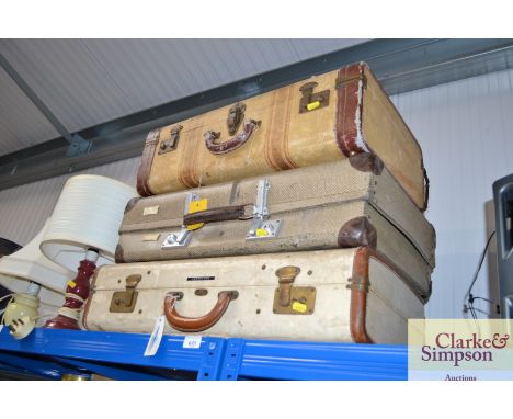 Three vintage suitcases