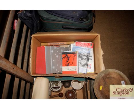 A box of vintage motoring books and magazines 
