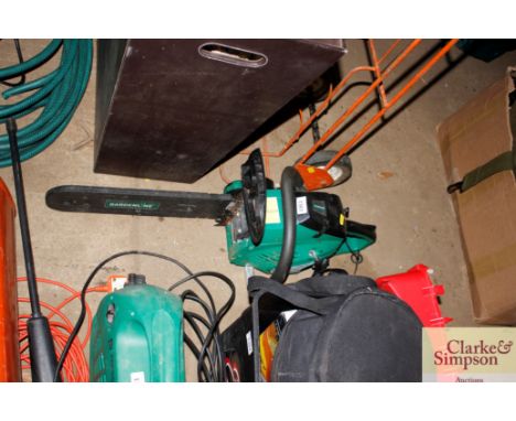 A Gardenline petrol chainsaw 