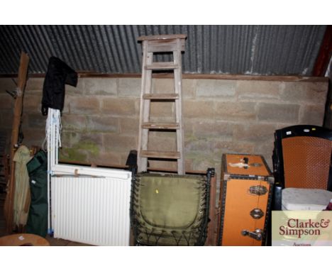 A wooden step ladder