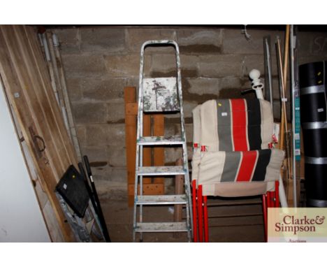 An aluminium step ladder