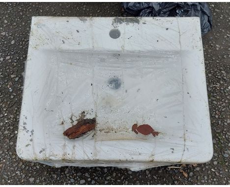 A white ceramic sink