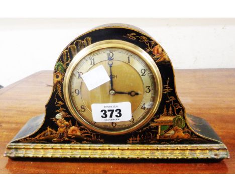 A vintage Smiths Sectric chinoiserie mantel timepiece with date aperture to dial - electric movement - sold as a collectors' 