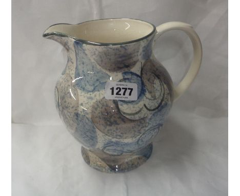 A large vintage Poole Pottery jug decorated in the 'Da Vinci' pattern