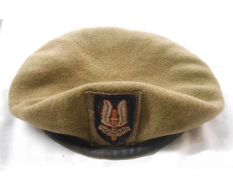 An old British Army beret with Special Air Service patch