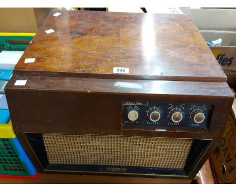 A vintage cased Dynatron record player with integral amp