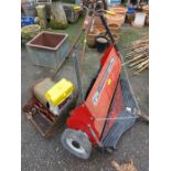 An Agri-Fab Lawn Sweeper - sold with an old Webb grass cutter - a/f