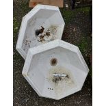 A pair of white ceramic sinks