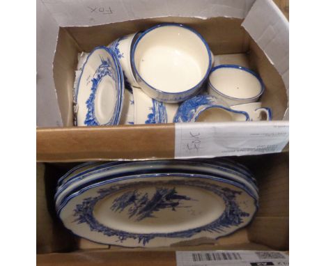 Two boxes containing a quantity of Royal Doulton tableware decorated in the 'Norfolk' pattern including cups, saucers, plates