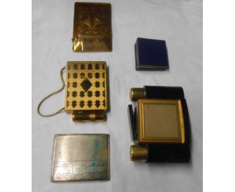 A Bakelite and Perspex style display cigarette case - sold with two other combination compact cases, a plated cigarette case 