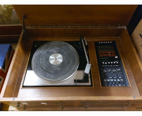 A Garrard SP25 Mark IV record player in wood lift-top case