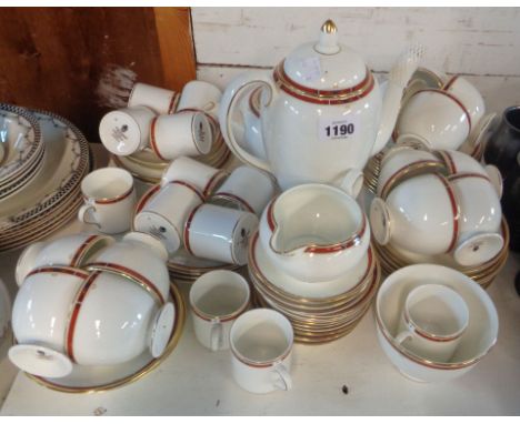 A quantity of Wedgwood bone china tea and coffee ware decorated in the 'Colorado' pattern including teapot, coffee pot, teacu