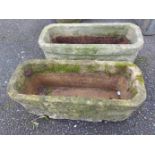 Two long concrete planters