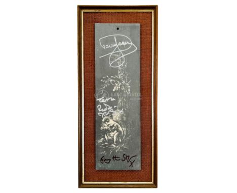Only Fools &amp; Horses - an original vintage etched slate framed picture, identical to one seen in the 2001-2003 Christmas S