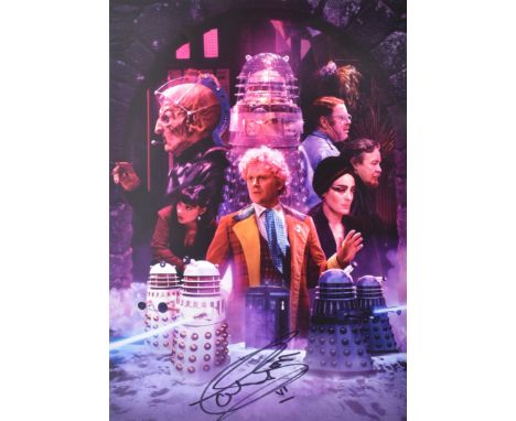 Doctor Who - Colin Baker (Sixth Doctor) - Revelation Of The Daleks - autographed A3 artwork print from the classic serial. Si