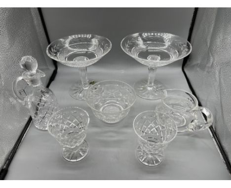 Assorted Waterford Crystal to include Two Vintage Waterford Crystal Dunmore Hobstar Compote Footed Candy Dishes
Good conditio