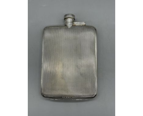 HM Silver 1/2 Pint Hip Flask. 
Total weight 319gr. 