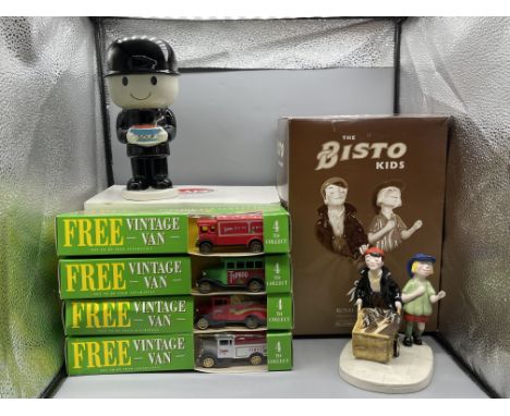 Boxed Royal Doulton - The Bistro Kids, Boxed Wade - Key Kollectables - Souper Fred, and Four Boxed Ty-Phoo Corgi Vans. 
Good 