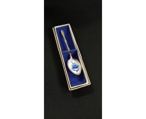 SILVER AND ENAMEL SPOON 