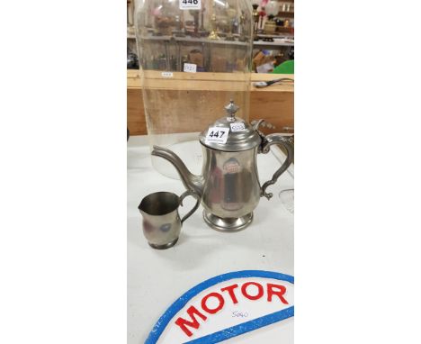 IRISH PEWTER TEAPOT AND JUG