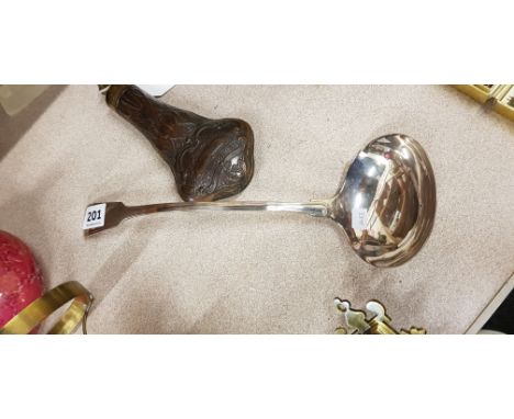 QUALITY EP SOUP LADLE WITH MASONIC CREST