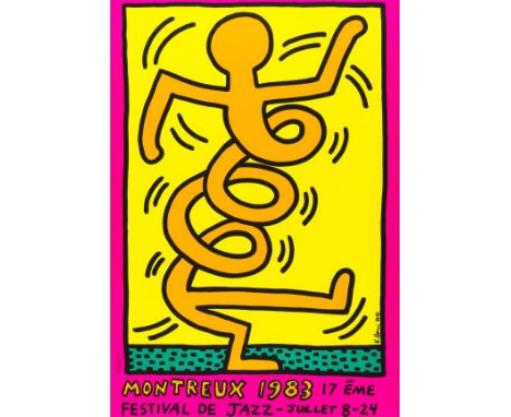 Keith Haring (1958-1990)Montreux 1983 Pink (Döring &amp; Osten 8)Screenprint in colours, 1983, on heavy wove paper, printed b