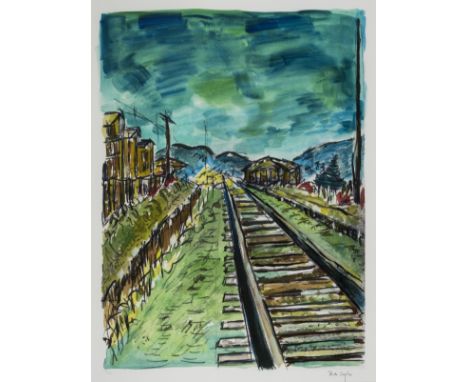 Bob Dylan (b. 1941)Train TracksGiclée printed in colours, 2008, signed in pencil, numbered from the edition of 295, printed b