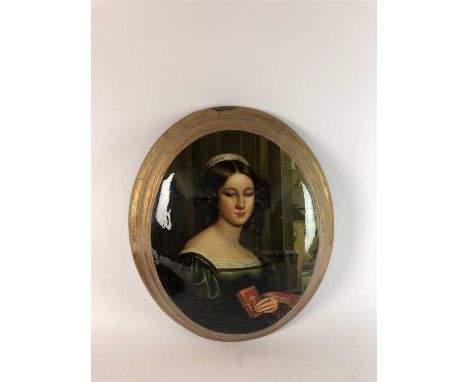 Set of 5 oval portrait wall hangings, each depicting a portrait, various sizes