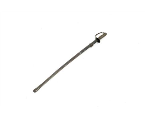 A Japanese 1889 Gunto type non-commissioned officers' cavalry sword and scabbard, blade serial number 92258, the steel scabba
