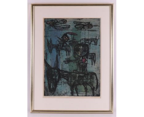 Rossem, Ru Harold van (Amsterdam 1924 - 2007) "Santa Margarita", signed in full right and '60, color etching/paper, epreuve d