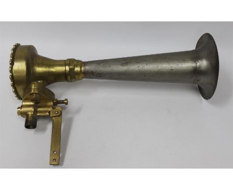 A bronze and metal ship's horn, 20th century.