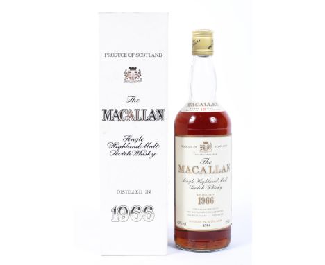 Whisky. The Macallan, 18 year old single Highland Malt Scotch whisky, distilled in 1966, bottled in 1984, 75cl 43% vol, matur