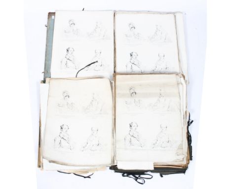 Assorted 19th century portrait engravings, including a large collection of engravings of portraits of Lord and Lady Glembervi