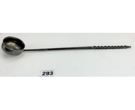 Masonic plated punch ladle with coin, marked 'No. 549 FB', 13.5" long