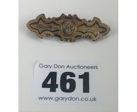 9k gold tie pin 1.75" long, w: 2.4 gms
