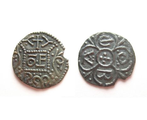 Offa, Light Coinage Penny, Group I Canterbury (c.765-92), moneyer: Eoba.Obv: : OF in square of pellets with line of pellets p