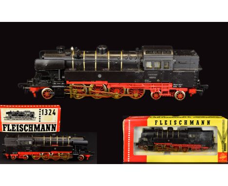 Fleischmann H0 2-8-4 Model Heavy Goods Steam Locomotive. Model 1324 DB 65014 Made In 1965. Excellent Condition - Please See P