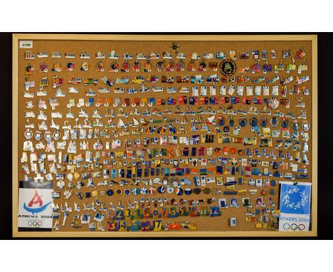 Olympic Interest Athens 2004 A Very Large Collection Of Enamel Pin Badges Over 250 items, all in very good condition, present