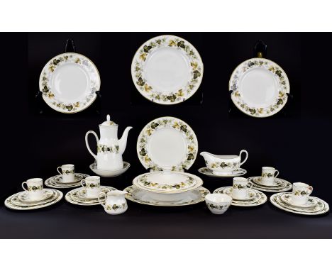 Royal Doulton 'Larchmont' Design Part Dinner Set, pattern number  TC1019. Comprising coffee pot, two tureens, gravy boat and 