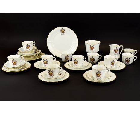 Phoenix Pottery Tunbridge Wells Part Teaset comprising 12 side plates and saucers, 11 cups, two sandwich plates, sugar bowl a