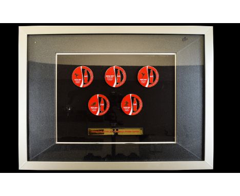 Olympic Interest Coca-Cola Sochi 2014 Winter Olympic Games Complete Set Of Framed Enamel Badges Five enamel badges each depic