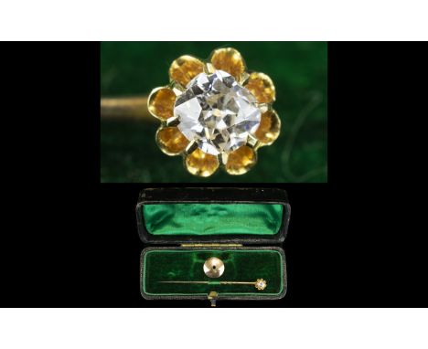 Gentleman's 1920's 9ct Gold Combination Stick / Tie / Lapel Screw Pin and Button Stud Set. Original Box. The Diamond of Wonde