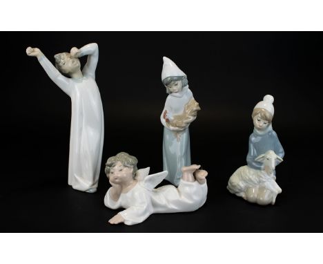 A Collection of Lladro Figures ( 4 ) Four In Total. Various Subjects and Sizes. All 1st Quality & Mint Condition - Please See