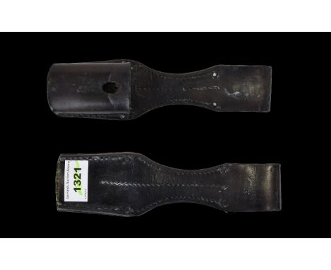 German WW2 Original Red Cross - Leather Hewer and Frog. Marked Carl Busse. Mainz 1940. 8.5 Inches Length. Very Good Condition