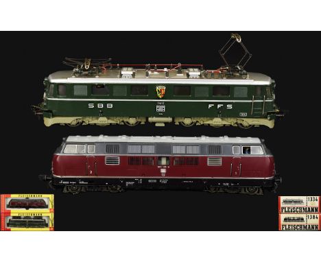 Fleischmann HO Gauge Model 1384 Diesel Locomotive BTRNR 221 131-6 DB Never Out of Box Condition / As New, Box Odd Edge Knocks